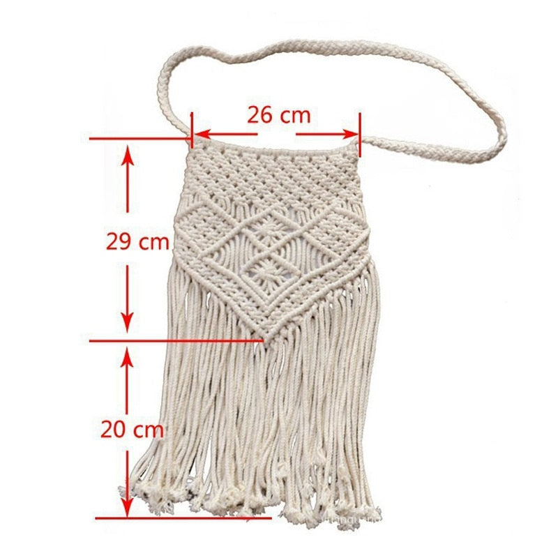 New Straw Bag Bohemian Tassel Beach Bag Women Crochet Fringed Crossbody Ultralight Shoulder Bag Women Small - ebowsos