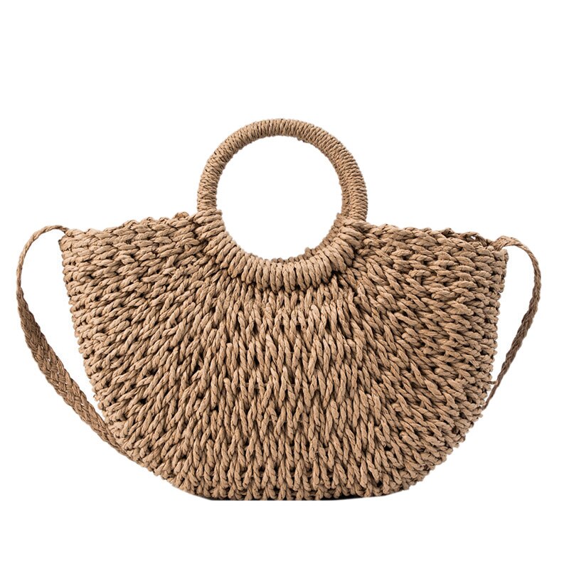 New Summer Women Hand Made Beach Bag Casual Female Weave Straw Bag Handbags Crossbody Bag For Women - ebowsos