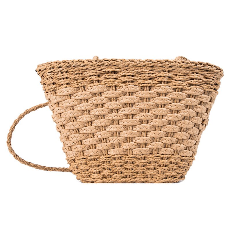 New Summer Women'S Bag Large-Capacity Fashion Woven Shoulder Bag Big Bag Wild Straw Bag Tide - ebowsos