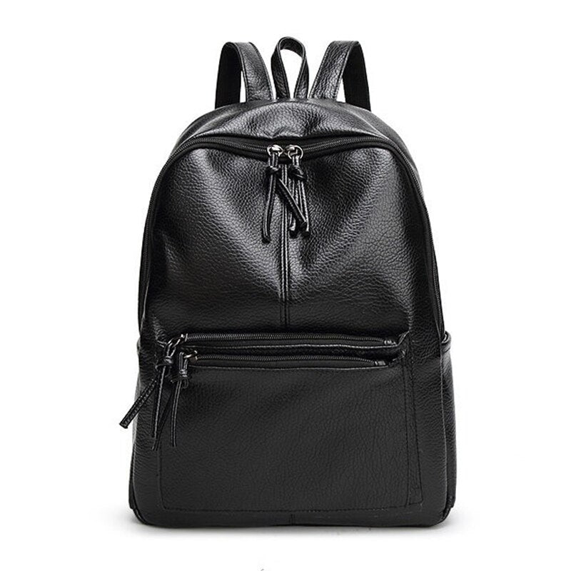 New Travel Backpack Korean Women Female Rucksack Leisure Student School Bag Soft PU Leather Women Bag - ebowsos