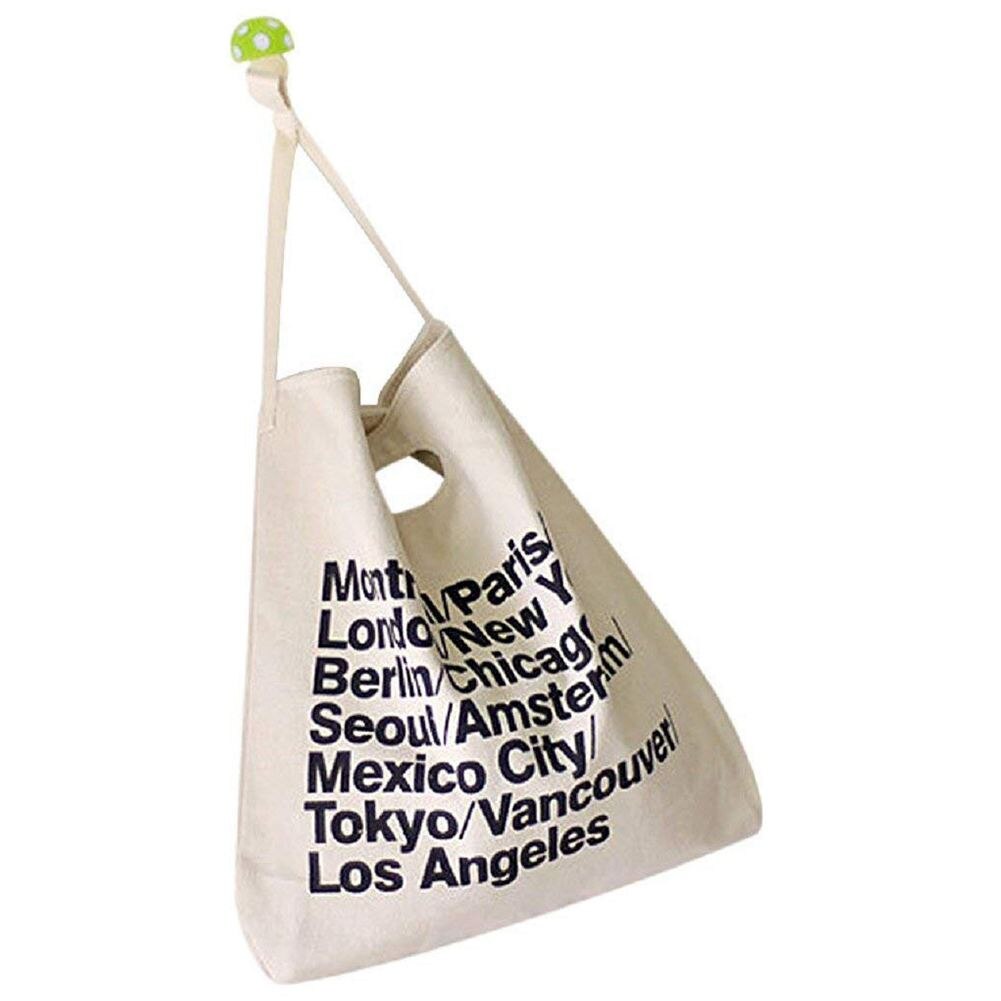 New Trend American Canvas Shoulder Bags Messenger Shopping Bag Handbag (White) - ebowsos