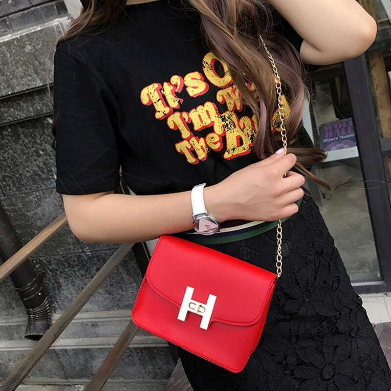 New Trend Women Handbags Fashion Simple Flap Retro Korean Version Shoulder Bag Chain Women Messenger Bag Satchel - ebowsos