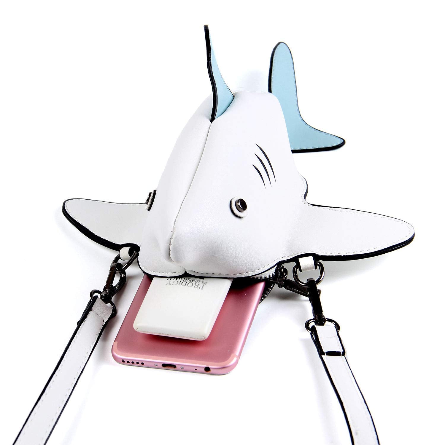New Unique Animal Design Cross Body Bags Clutch Purses Novel Shark Shoulder Messenger Bag - ebowsos