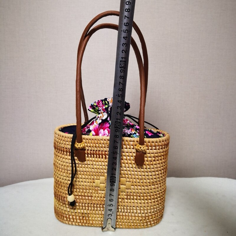 New Vietnamese Hand-Woven Rattan Bag Crossbody Beach Straw Braided Bag Fashionable All-Matched Bags For Women - ebowsos