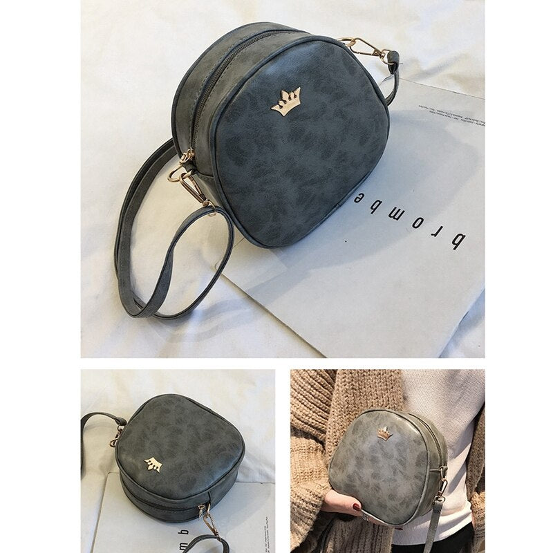 New Women Bag Imperial Crown Women Messenger Bag Small Shell Shape Crossbody Bag Pu Leather Fashion Designer Handbag - ebowsos