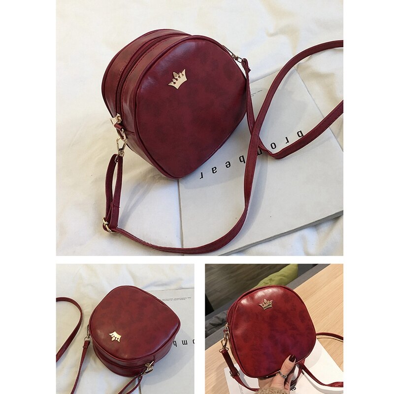 New Women Bag Imperial Crown Women Messenger Bag Small Shell Shape Crossbody Bag Pu Leather Fashion Designer Handbag - ebowsos