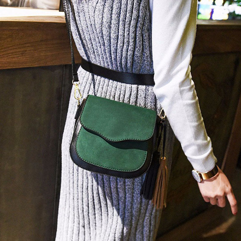 New Women Bags Tassel Shoulder Bag Designer Matte Pu Women Messenger Bags Crossbody Handbags - ebowsos