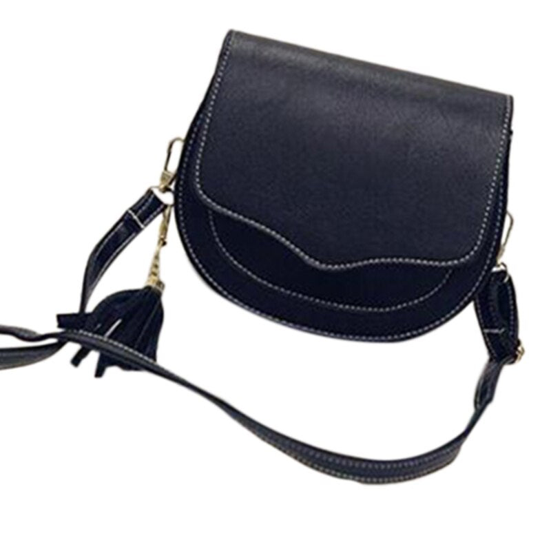 New Women Mini Pu Leather Crossbody Bags Tassel Shoulder Bag Designer Handbags Female Messenger Bag Women Tote - ebowsos