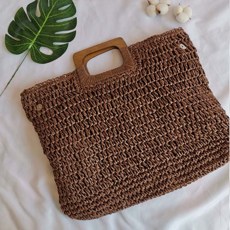 New Women Summer Beach Bag Large Capacity Ladies Handbags Handmade Straw Bag For Women Bohemian Rattan Travel Tote Bags - ebowsos