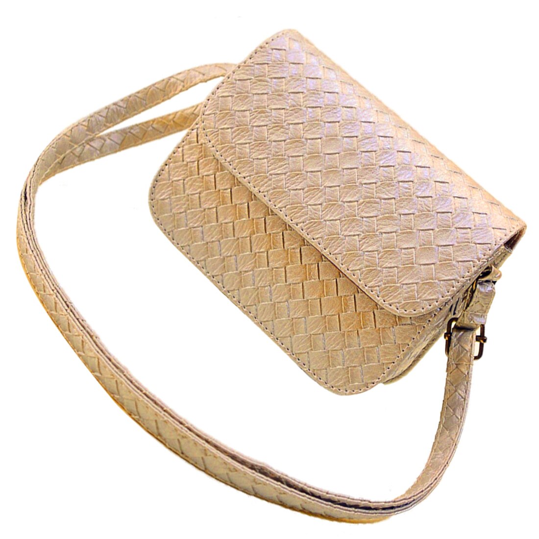 New Womens PU Leather Handbag Fashion Shoulder Bag Clutch Tote Purse Messenger(Gold) - ebowsos