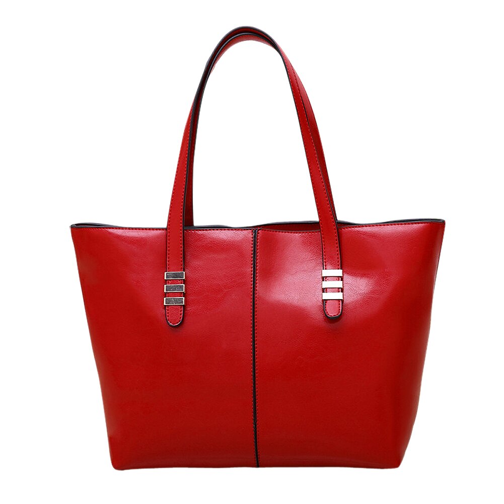 New promotion women PU Leather handbag bags fashion shoulder bag large bag - Red - ebowsos