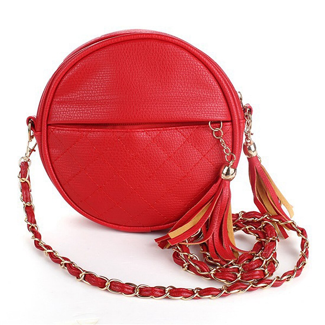 New tassel chain small women bags girls messenger bag leather crossbody bags candy colors lady handbags - ebowsos