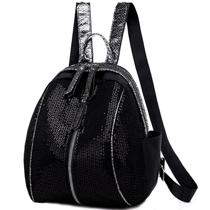 Nylon Women'S Backpack Zipper Student Bag Teen Girl Small Backpack Female Backpack - ebowsos