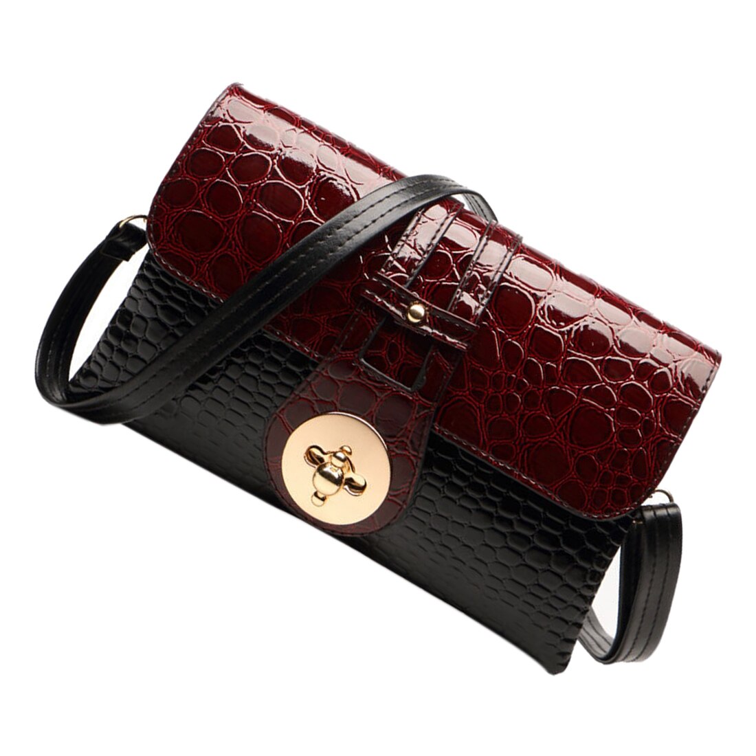 PU Material Crocodile Women Messenger Bags Ladies Crossbody Bags For Women Casual Bag Purse Clutch - ebowsos