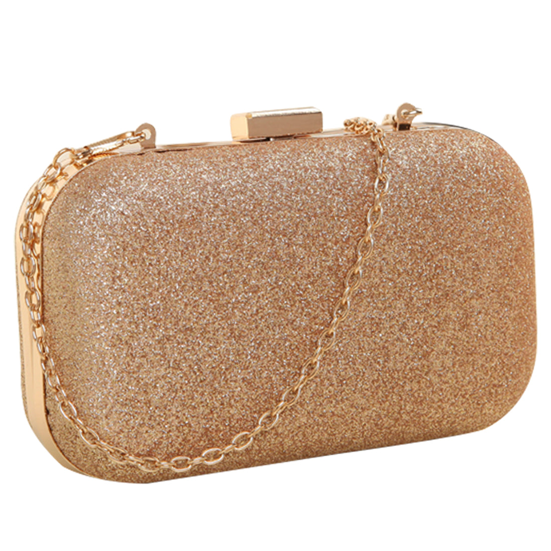 PU leather Women's mini evening bag fashion clutch banquet bag girls shoulder bag Messenger bag, Gold - ebowsos