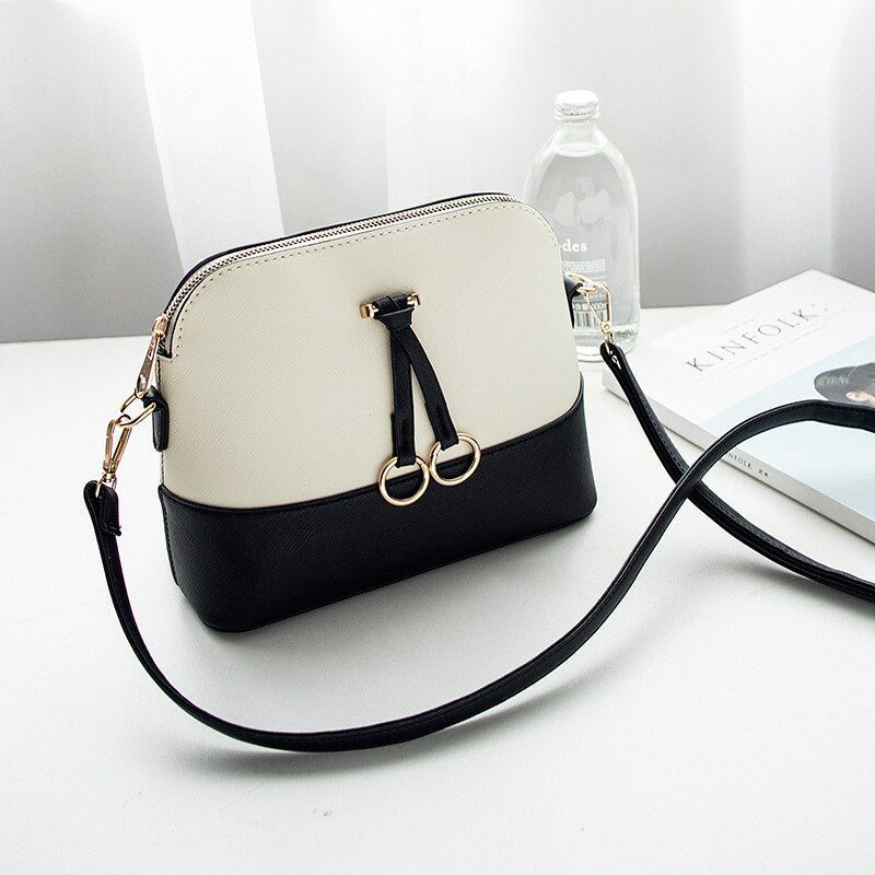 Patchwork Crossbody Bags for Women Fashion Shoulder Bag Shell Women Messenger Bags Leather Handbag - ebowsos