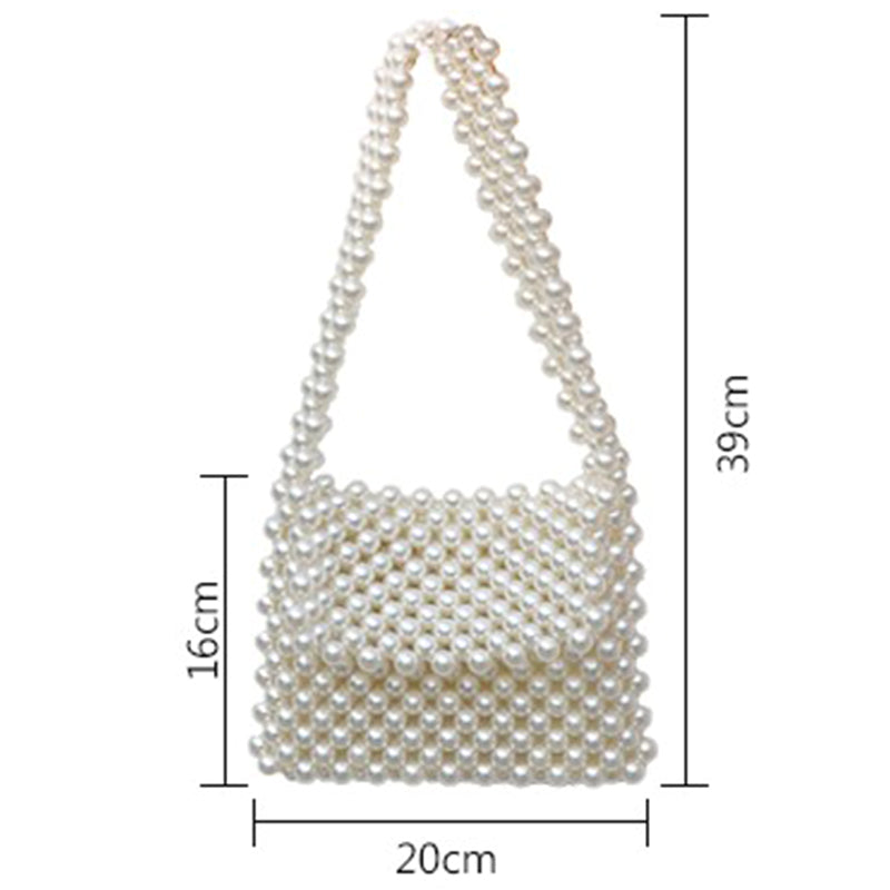 Pearls Bag Beaded Shoulder Bag Women Vintage Retro Ladies Plastic Acrylic Bag New Ins Summer Spring - ebowsos