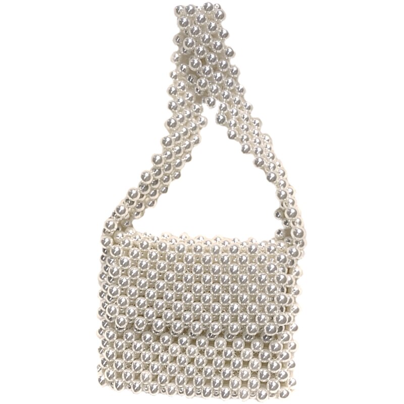 Pearls Bag Beaded Shoulder Bag Women Vintage Retro Ladies Plastic Acrylic Bag New Ins Summer Spring - ebowsos