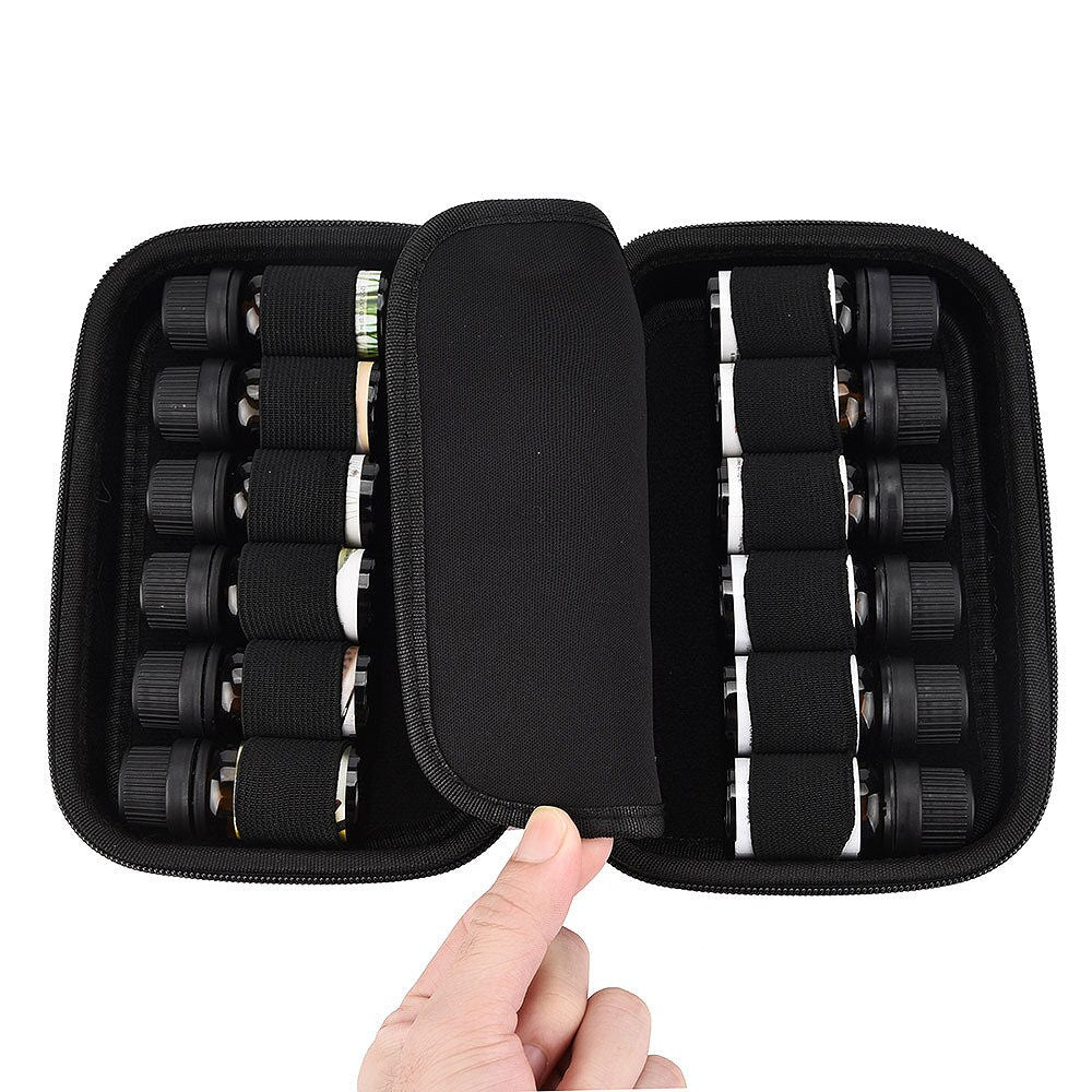 Portable Essential Oil Carrying Case - Hard Shell Case Holds 12 Bottles (Can Hold 5Ml, 10Ml, 15Ml,Rollers) Travel Size Es - ebowsos
