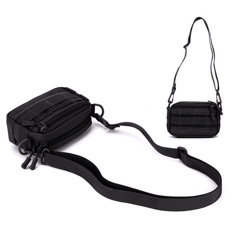 Protector Plus Black Woodland Tactical Utility Hip Pack Pouch Outdoor Nylon Messenger Bag Waist Bag - ebowsos