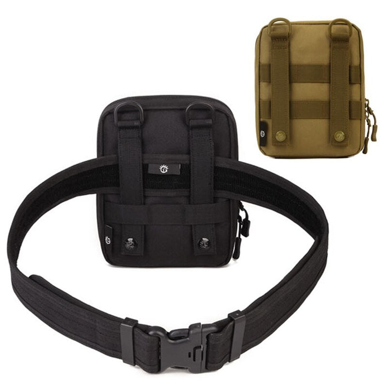 Protector Plus Nylon Tactical Pouch,Organizer EDC Waist Belt Bag Molle Army Sundries Bags with Shoulder Strap - ebowsos