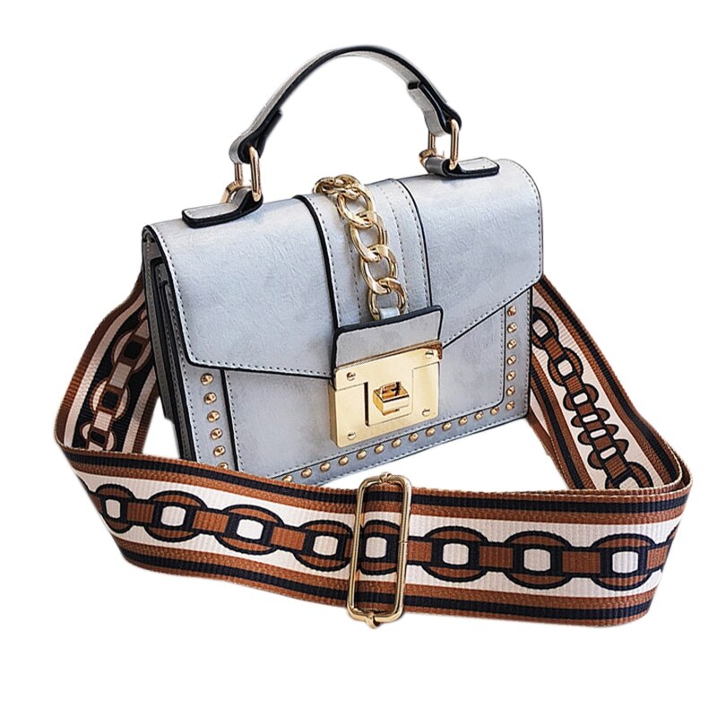 Pu Leather Handbag Women Bags Fashion Small Shoulder Bag Flap Tote Ladies Messenger Bag Female Rivet Chain Crossbody Bag - ebowsos