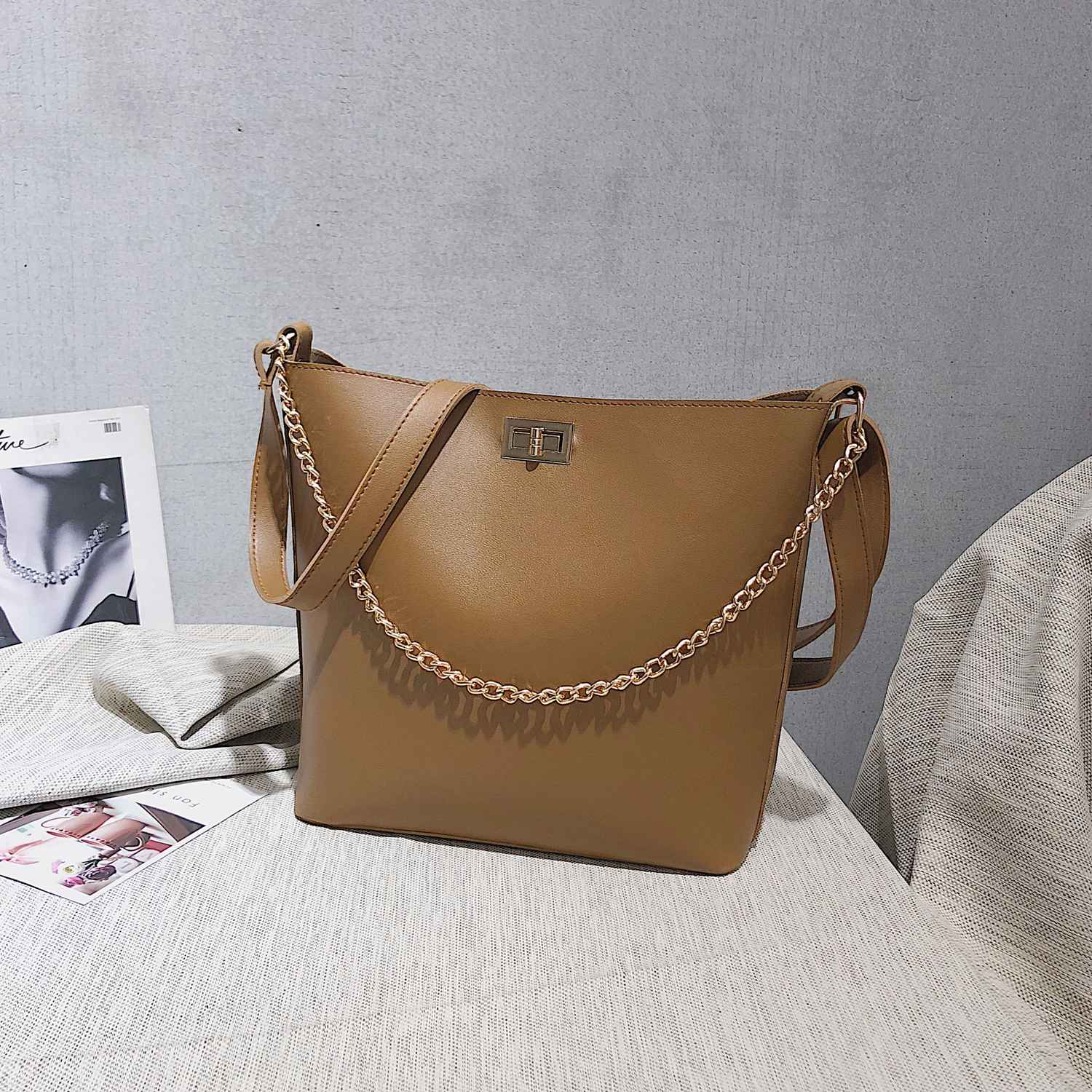 Pu Leather Shoulder Bag Female Simple Messenger Bag Retro Casual Square Package Fashion - ebowsos