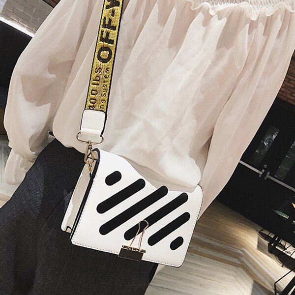 Pu Leather Stripe Messenger Bags For Women'S Shoulder Bags Fashion Female Crossbody Bags - ebowsos