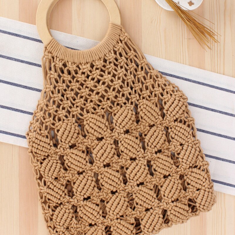 Rattan Cotton Rope Hollow Straw Woven Beach Bag Without Lining Storage Bag Fashion Women'S Totes Fashion Shoulder Bags - ebowsos