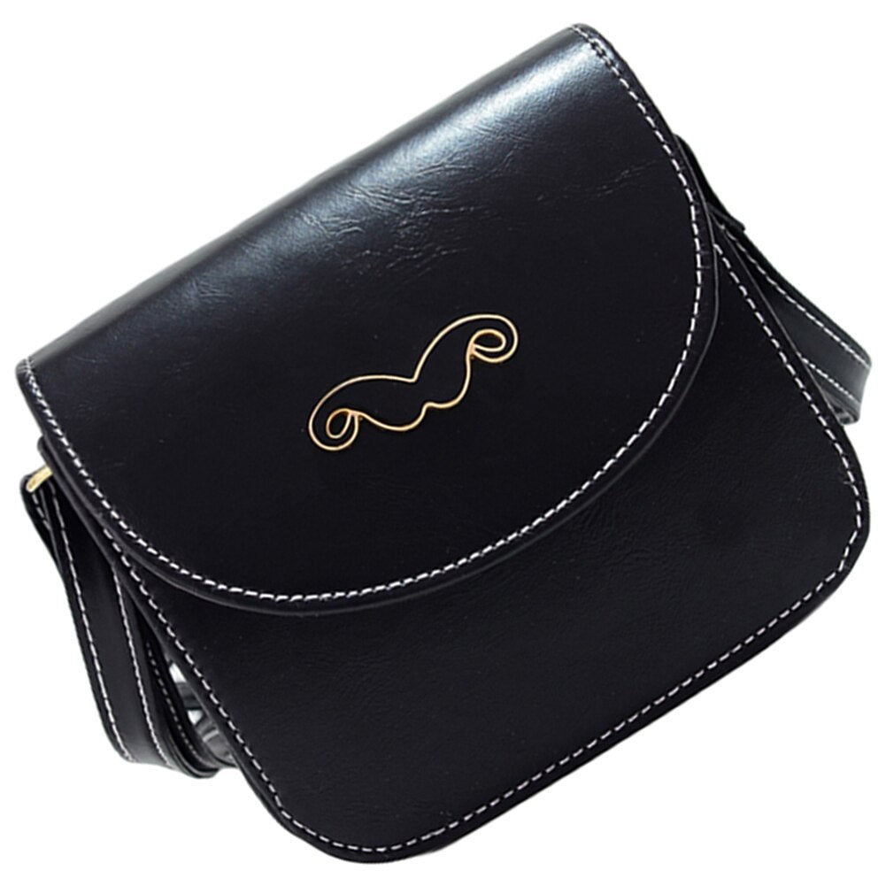 Retro Women Crossbody Bags Beard PU Leather Shoulder Messenger Bag Small Handbag Satchel Women Tote Bag - ebowsos