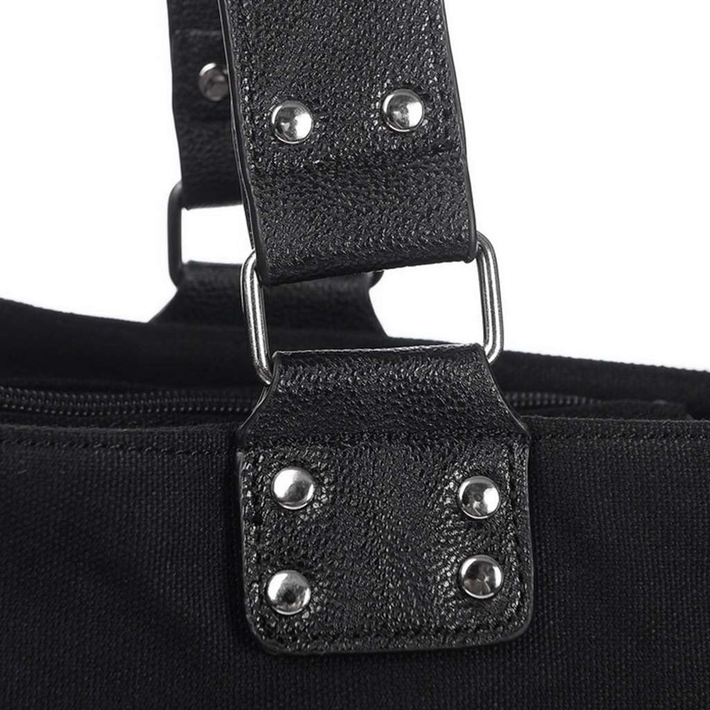 Rock Style Rivet Handbag Fashion Women Punk Casual Tote Zipper Chain Female Motorcycle Shoulder Crossbody Bag - ebowsos