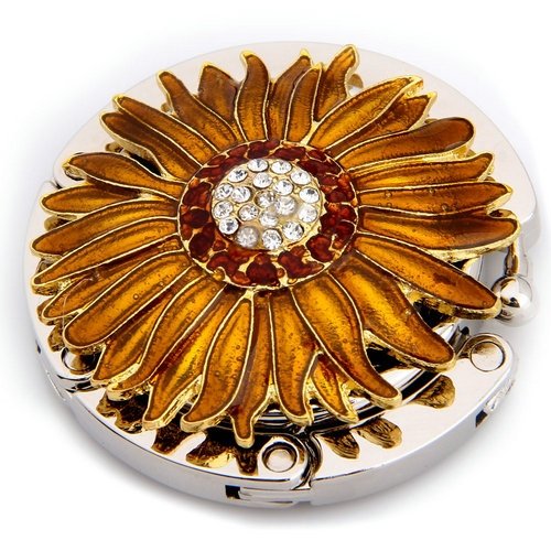 Round Metal Folding Rhinestone Flower Handbag Bag Purse Table Hook Hanger Holder - ebowsos