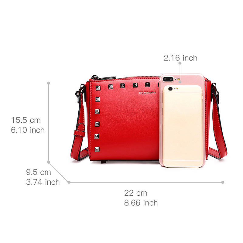 SENDEFN New Small Women Bag Split Leather Women Crossbody Bag Fashion Bag Zipper Handbags Simple Women Leather Handbags L - ebowsos