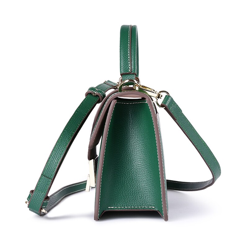 SENDEFN Spring New Women Bag Fashion Split Leather Crossbody Bag Adjustable Strip Green Handbag Preppy Style - ebowsos