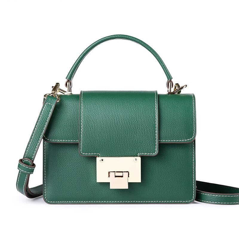 SENDEFN Spring New Women Bag Fashion Split Leather Crossbody Bag Adjustable Strip Green Handbag Preppy Style - ebowsos