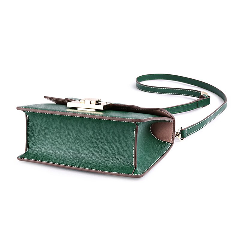 SENDEFN Spring New Women Bag Fashion Split Leather Crossbody Bag Adjustable Strip Green Handbag Preppy Style - ebowsos