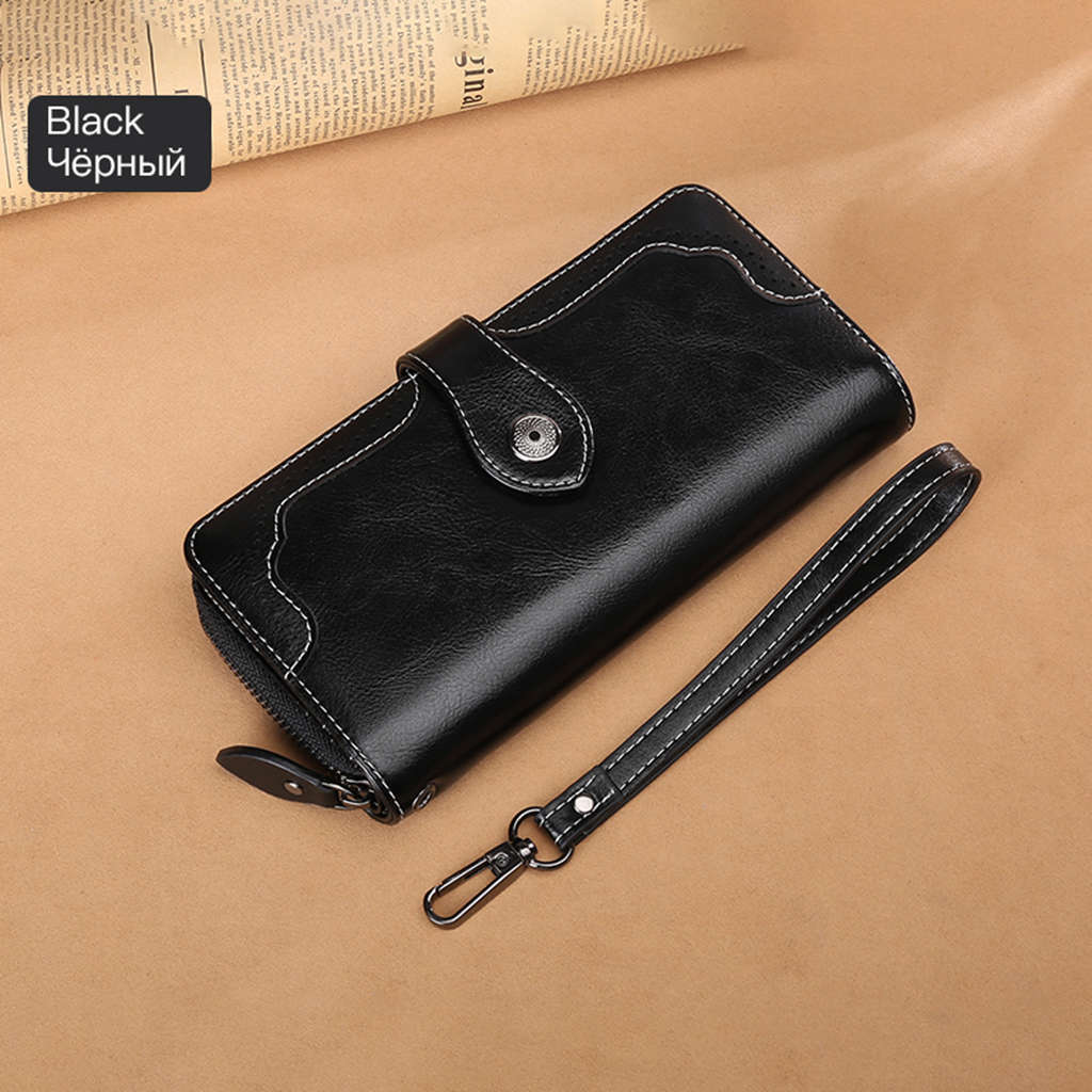 Sendefn Hollow Out Wallet Women Leather Coin Purse Female Long Design Women'S Wallet Zipper With Strap 5197-6 - ebowsos