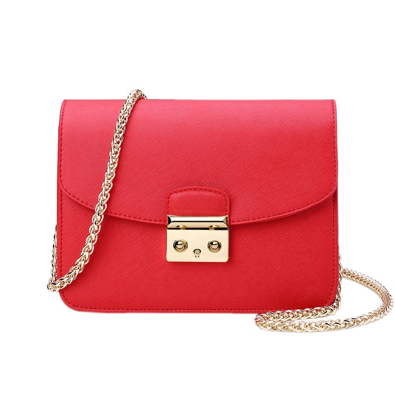 Sendefn Ladies Chain Mini Shoulder Bag Beautiful Trend Diagonal Small Square Bag Leather - ebowsos