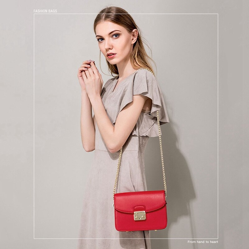 Sendefn Ladies Chain Mini Shoulder Bag Beautiful Trend Diagonal Small Square Bag Leather - ebowsos