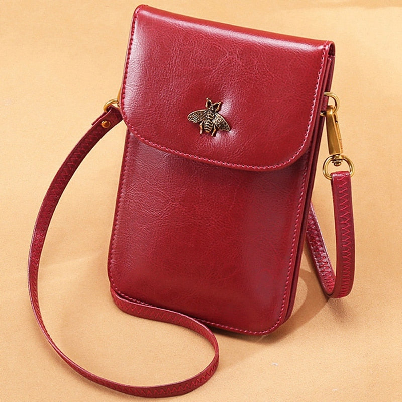 Sendefn Women'S Leather Mini With A Small Bee Bag Buckle Change Small Bag - ebowsos