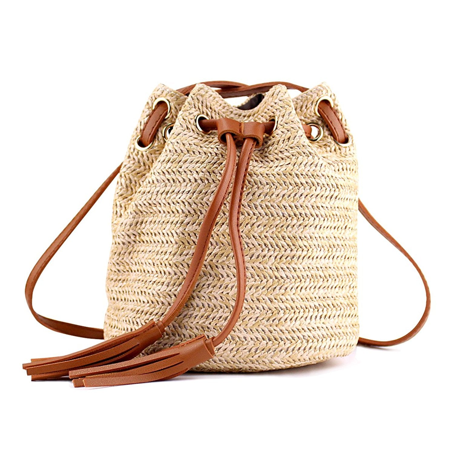 Shoulder Bag Ladies Fabric Summer Beach Bags With Tassels Weaving Crossbody Bag Women Weaving Money Bank Knitted Beach Ha - ebowsos