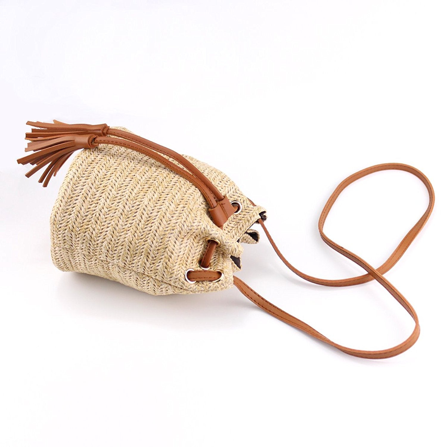 Shoulder Bag Ladies Fabric Summer Beach Bags With Tassels Weaving Crossbody Bag Women Weaving Money Bank Knitted Beach Ha - ebowsos