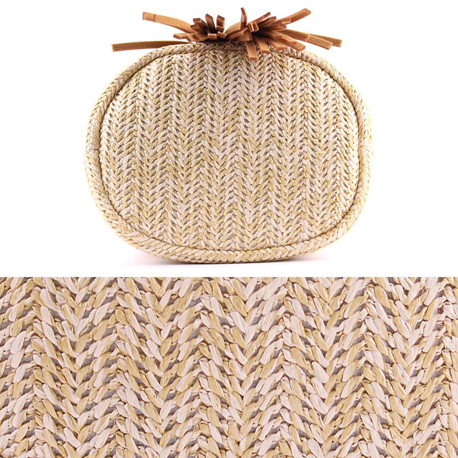 Shoulder Bag Ladies Fabric Summer Beach Bags With Tassels Weaving Crossbody Bag Women Weaving Money Bank Knitted Beach Ha - ebowsos