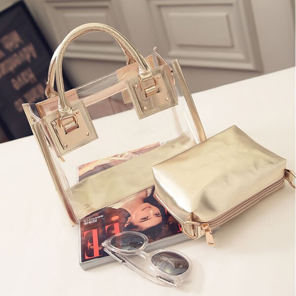 Shoulder Clear Transparent Bag Jelly Candy Summer Beach Handbag Messenger PVC Bags - ebowsos