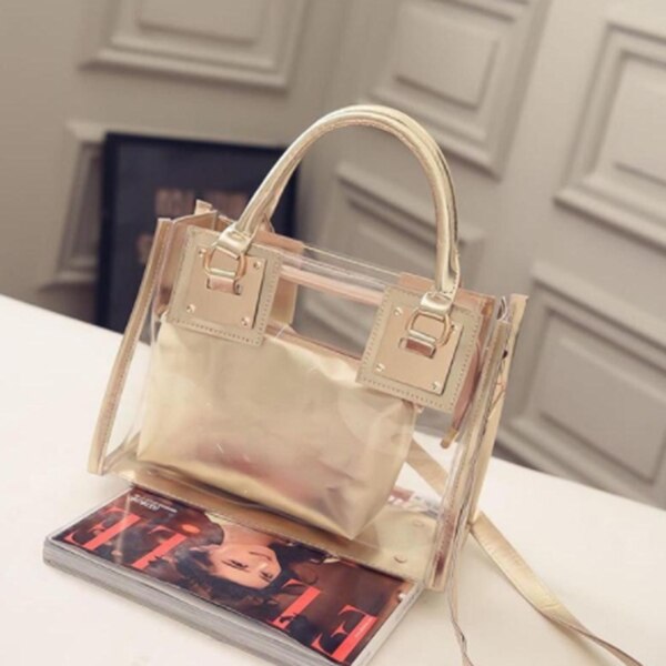 Shoulder Clear Transparent Bag Jelly Candy Summer Beach Handbag Messenger PVC Bags - ebowsos