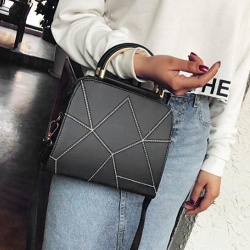 Simple And Stylish Handbag Retro Geometric Flip Casual Messenger Bag - ebowsos