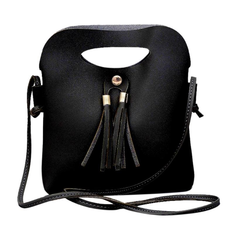 Simple Casual Tassels Hasp Small Handbags Women Girls PU Leather Shoulder Mini Messenger Crossbody Bags Coin Phone Bag La - ebowsos