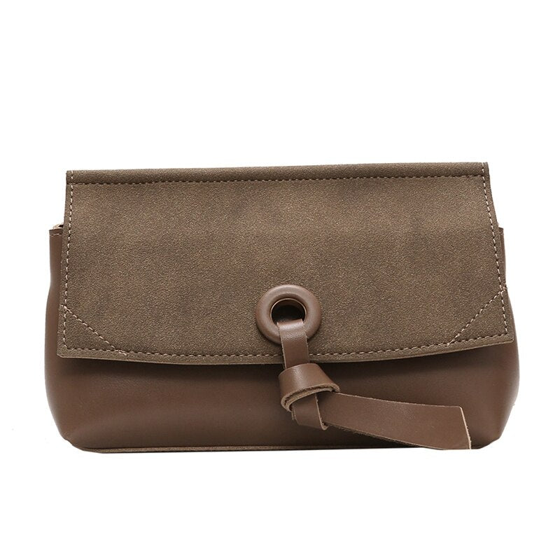 Solid Color Messenger Bag Ladies Simple Style Shoulder Bag Ladies Flip Fashion Handbag Pouch - ebowsos