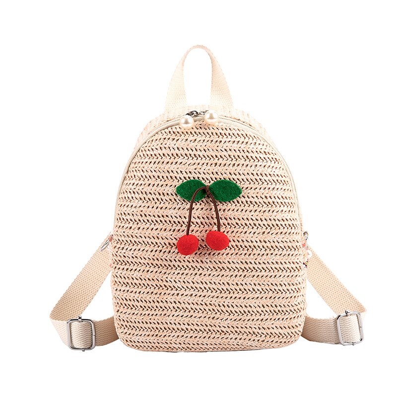 Straw Backpack Trendy Fashion Anti-Theft Small Backpack Women Fashion Mini Shoulder Bags Female - ebowsos