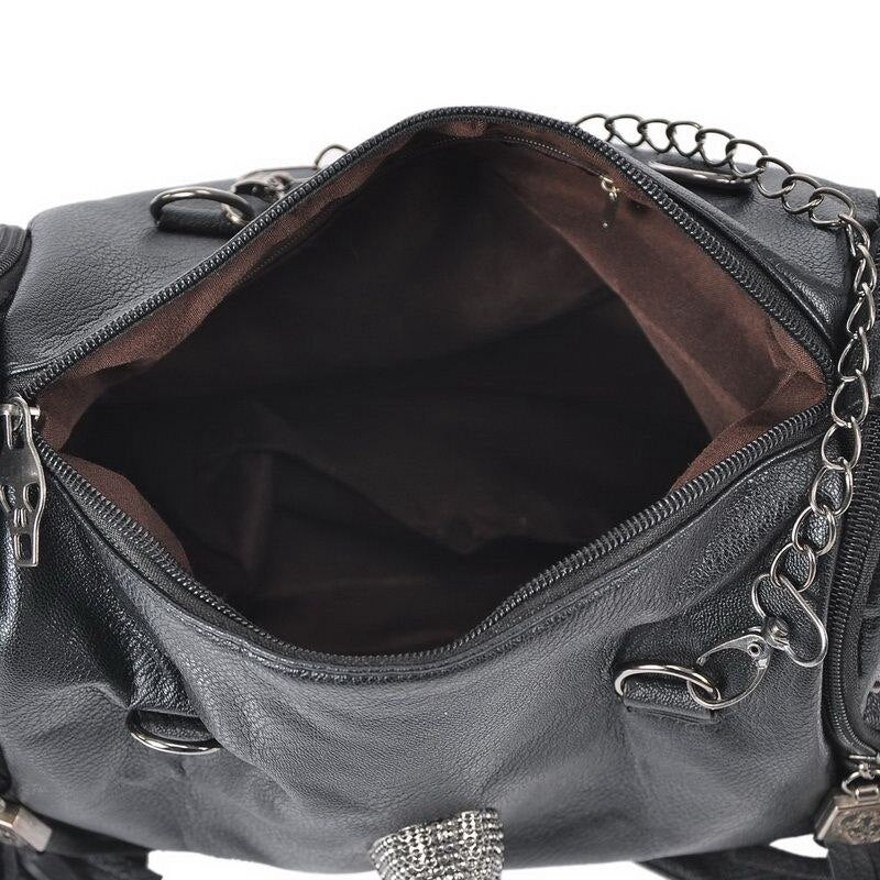 Stylish Skull Women Bag Rivet Envelope Mini Clutch Lady Shopper Tote Retro Punk Shoulder Crossbody Bags for Women - ebowsos